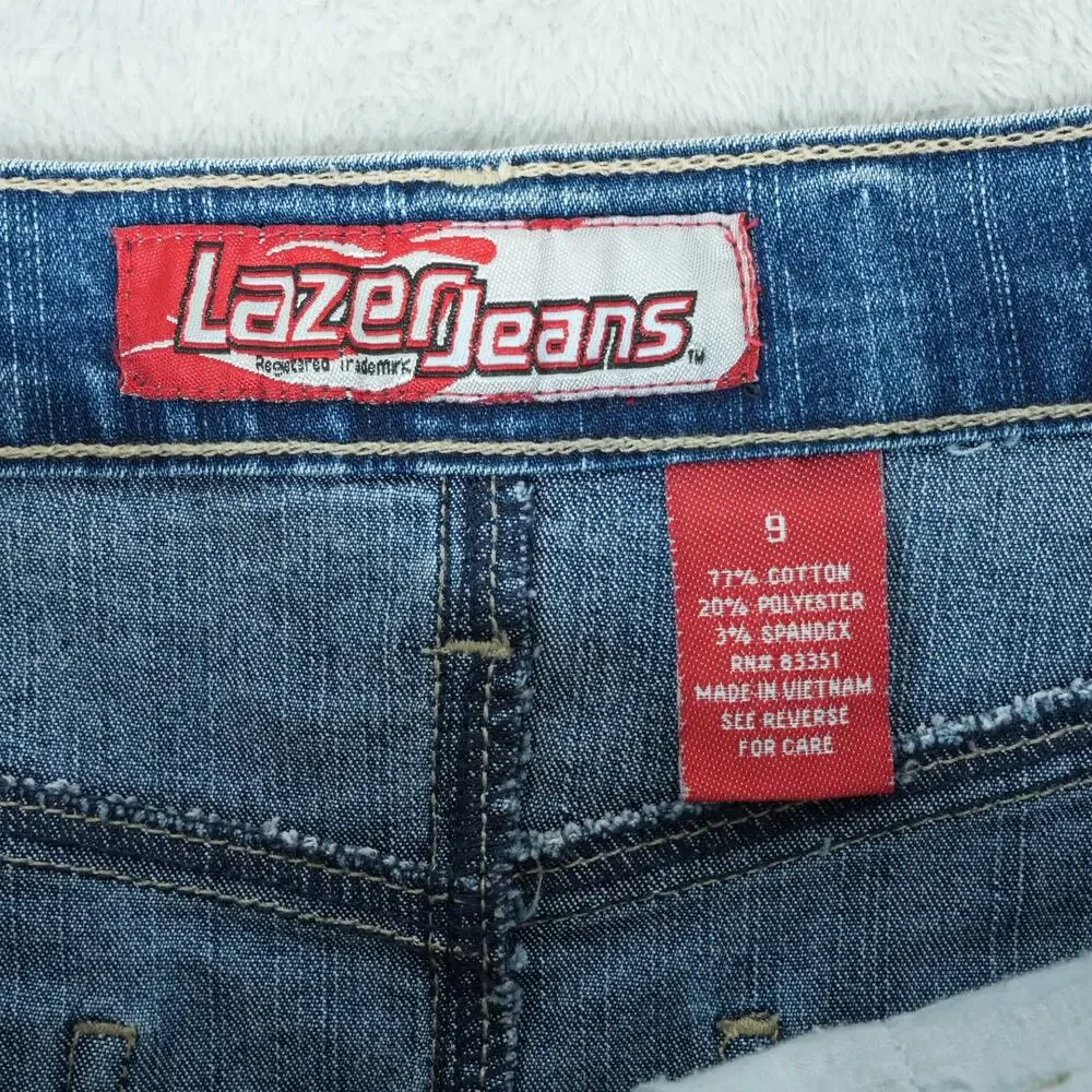 Lazer Jeans Skirt‎ Womens Juniors 9 Demim Mini Skirt Stretch Y2K